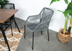 Chaise de jardin en corde tressée grise GRENADE