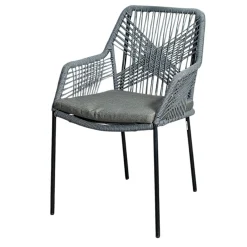 Chaise de jardin en corde tressée grise GRENADE