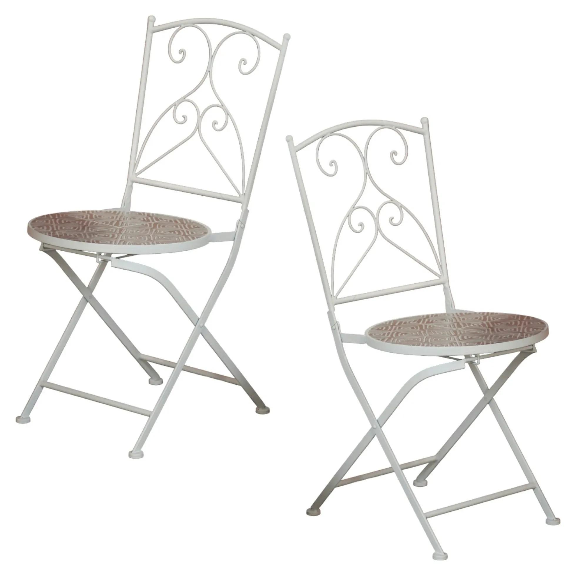 Chaise de jardin en mosaïque beige (lot de 2) GRENADE
