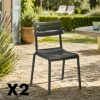 Chaise de jardin en plastique gris (lot de 2) LUGANO