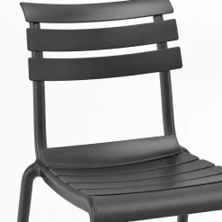 Chaise de jardin en plastique gris (lot de 2) LUGANO