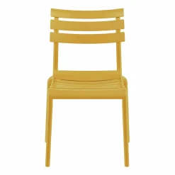 Chaise de jardin en plastique jaune (lot de 2) LUGANO