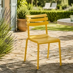Chaise de jardin en plastique jaune (lot de 2) LUGANO