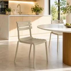 Chaise de jardin en plastique beige (lot de 2) LUGANO