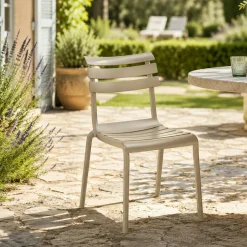 Chaise de jardin en plastique beige (lot de 2) LUGANO