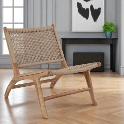 Chaise de jardin en teck avec assise en corde MENDOZA