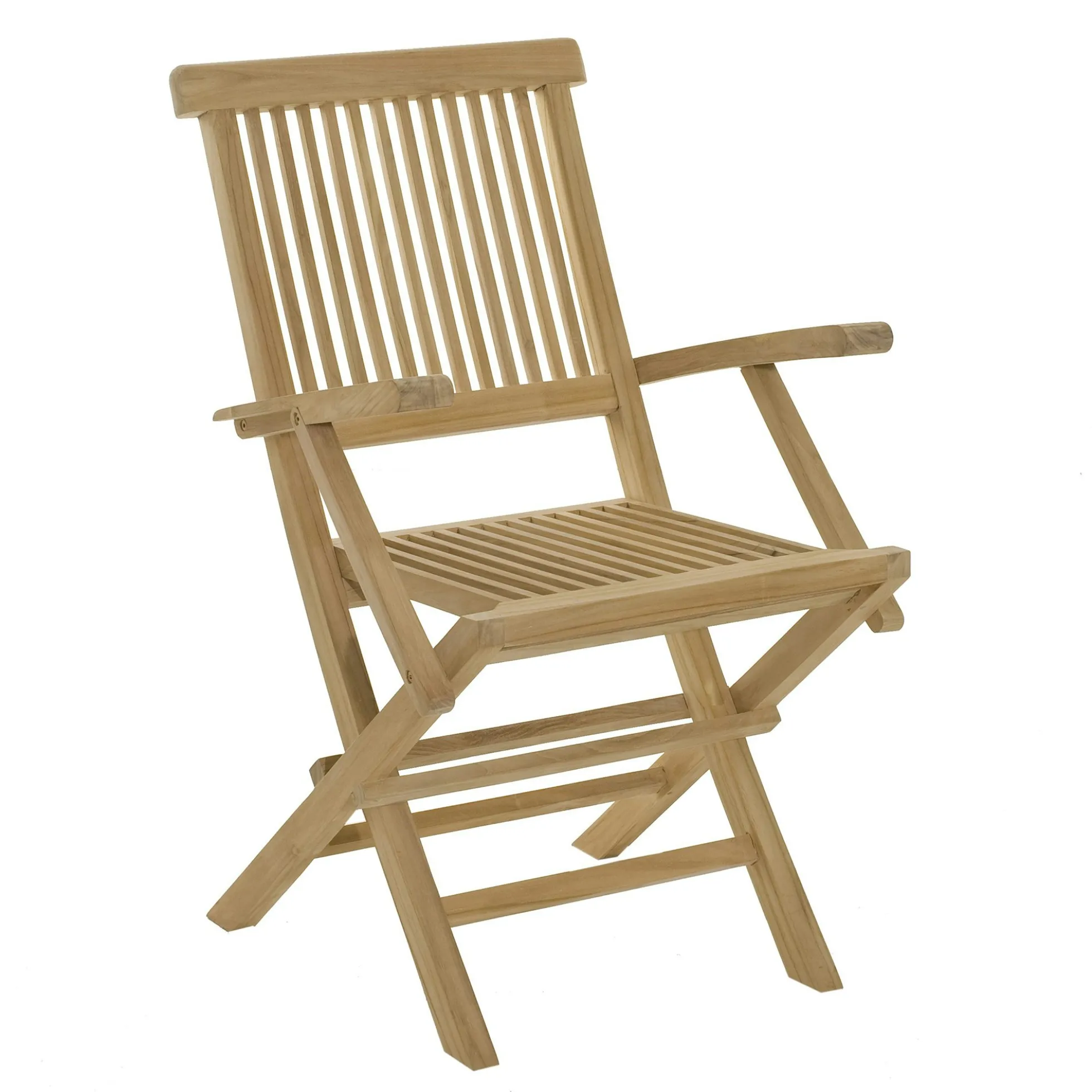 Chaise de jardin en teck à bords droits avec accoudoirs (lot de 2) SUMMER