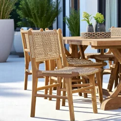 Chaise de jardin en teck et résine tressée (lot de 2) MENDOZA