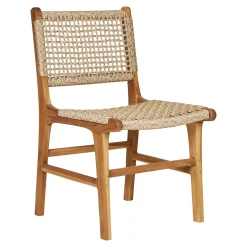 Chaise de jardin en teck et résine tressée (lot de 2) MENDOZA