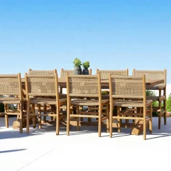 Chaise de jardin en teck et résine tressée (lot de 2) MENDOZA