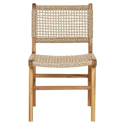 Chaise de jardin en teck et résine tressée (lot de 2) MENDOZA