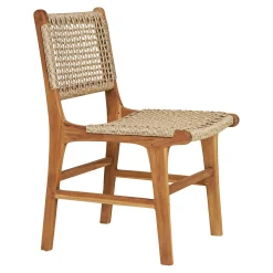 Chaise de jardin en teck et résine tressée (lot de 2) MENDOZA
