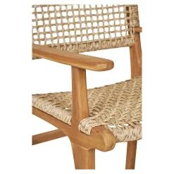 Chaise de jardin en teck et résine tressée avec accoudoirs (lot de 2) MENDOZA