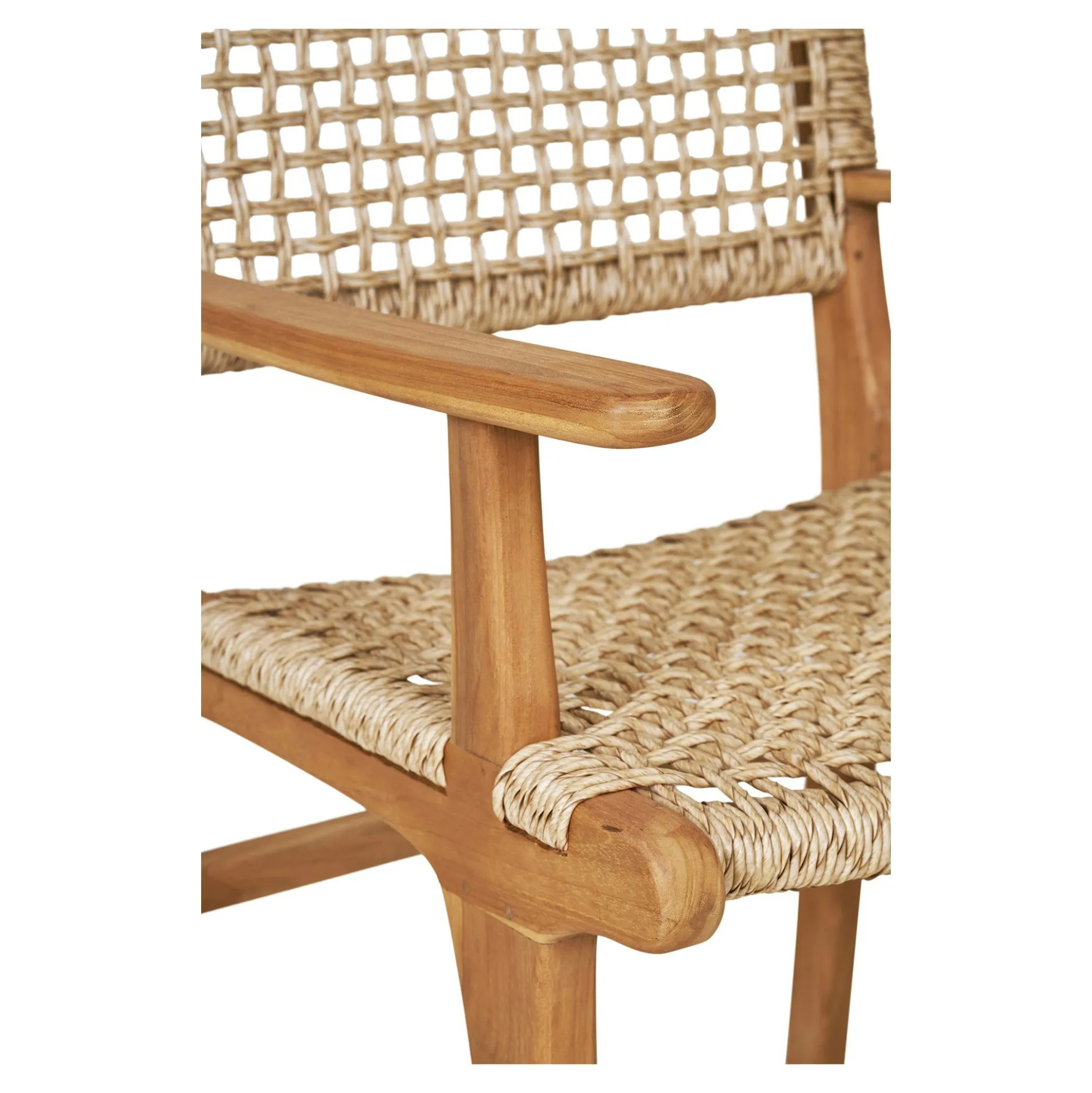 Chaise de jardin en teck et résine tressée avec accoudoirs (lot de 2) MENDOZA