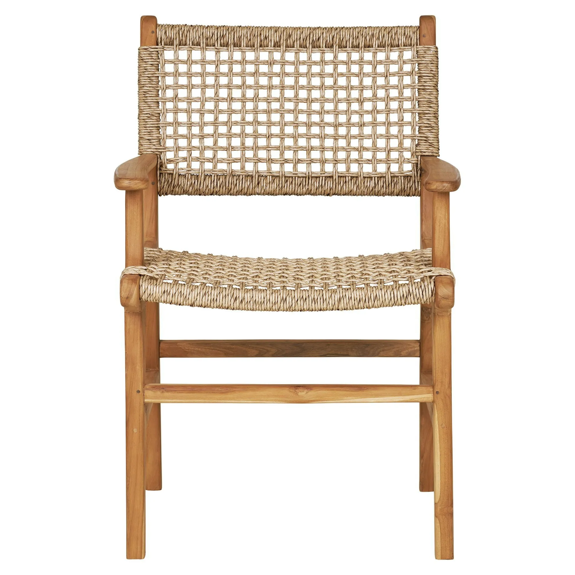 Chaise de jardin en teck et résine tressée avec accoudoirs (lot de 2) MENDOZA