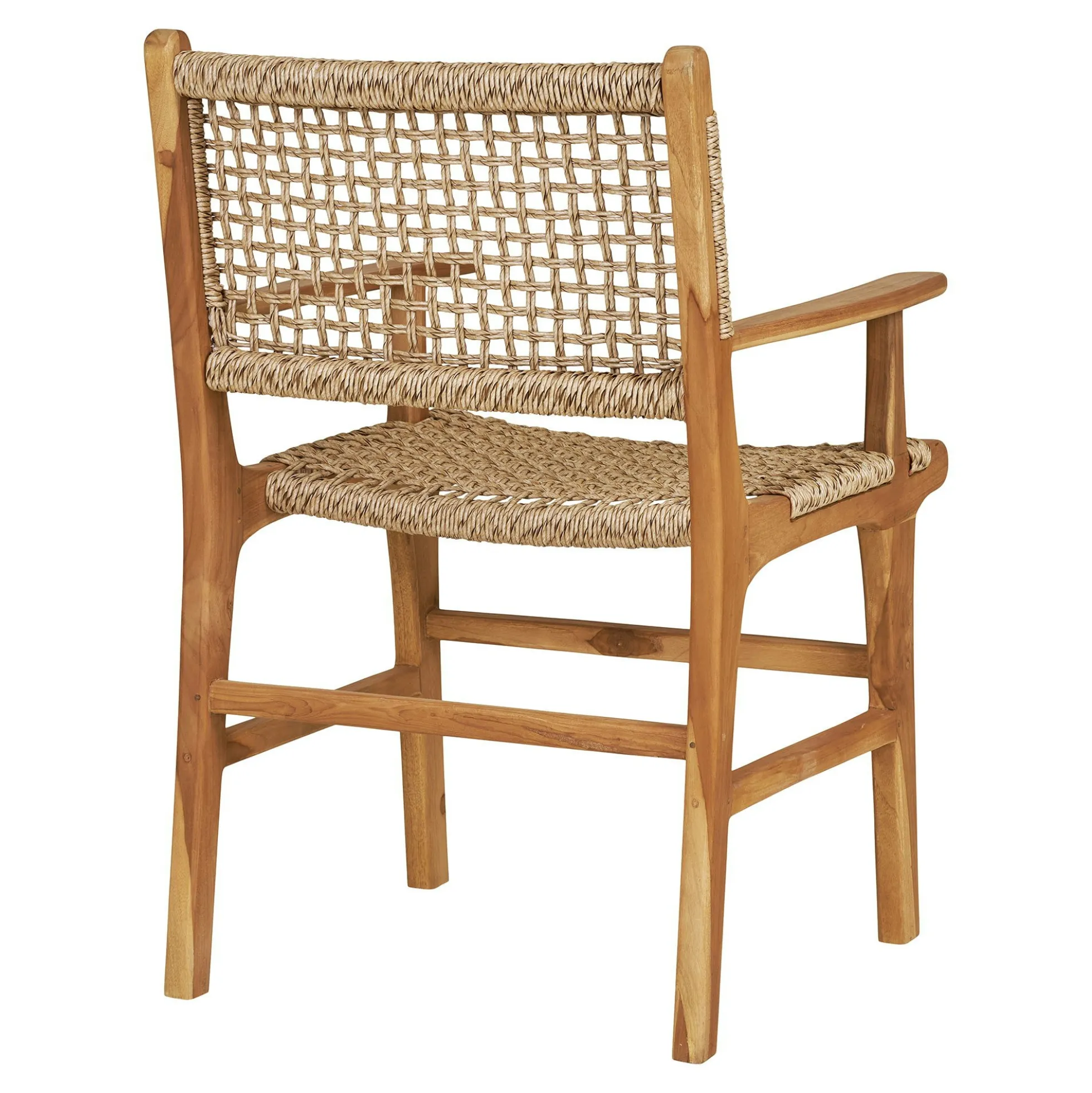 Chaise de jardin en teck et résine tressée avec accoudoirs (lot de 2) MENDOZA