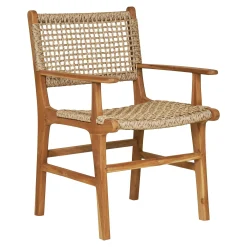 Chaise de jardin en teck et résine tressée avec accoudoirs (lot de 2) MENDOZA