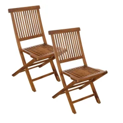Chaise de jardin en teck massif huilé (lot de 2) MACAO