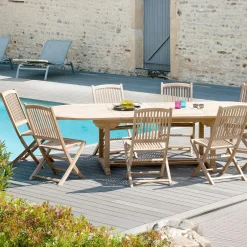 Chaise de jardin en teck pliante (lot de 2) SUMMER