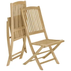 Chaise de jardin en teck pliante (lot de 2) SUMMER