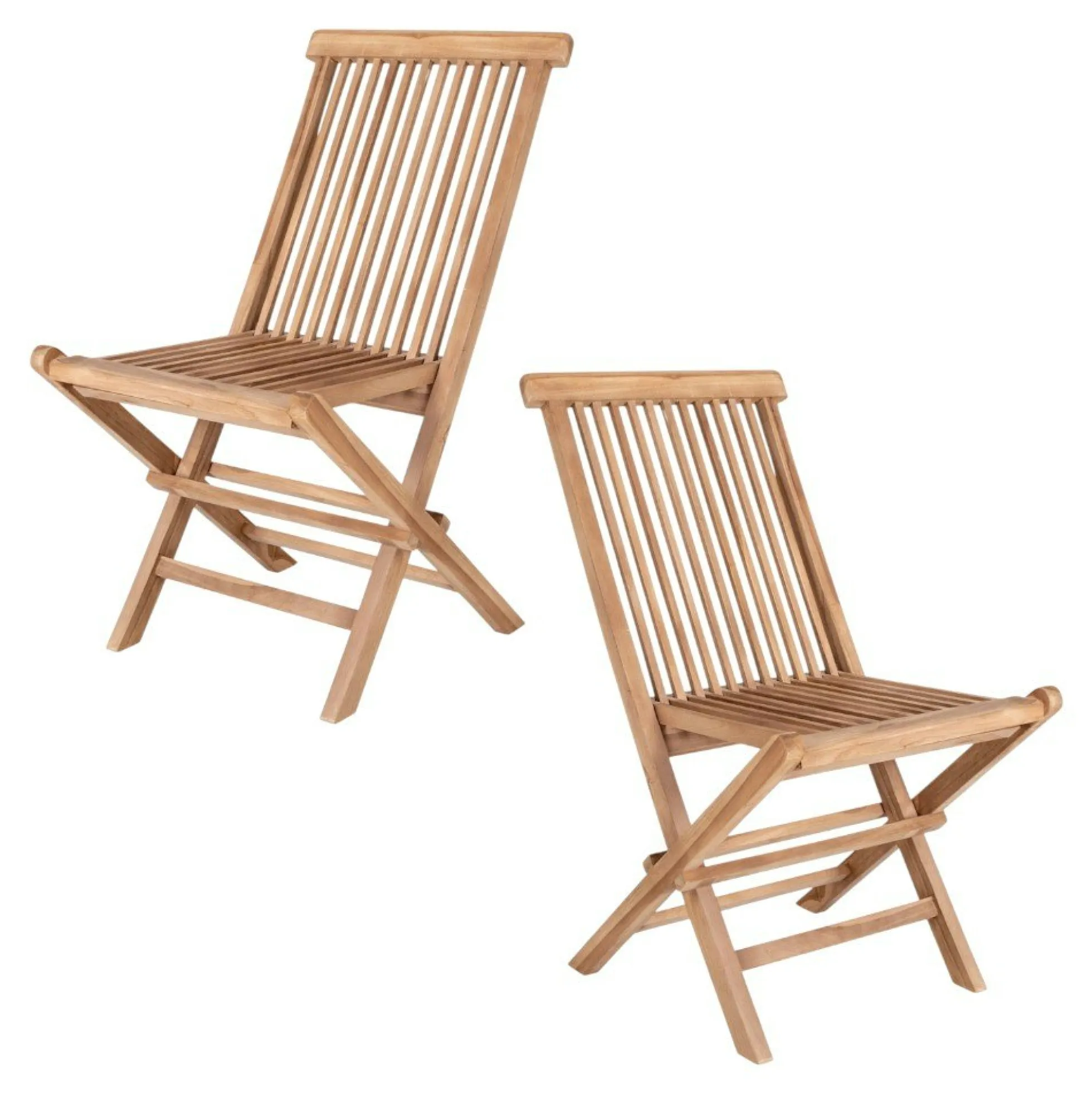 Chaise de jardin en teck, pliante (lot de 2) MENDOZA