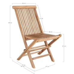 Chaise de jardin en teck, pliante (lot de 2) MENDOZA