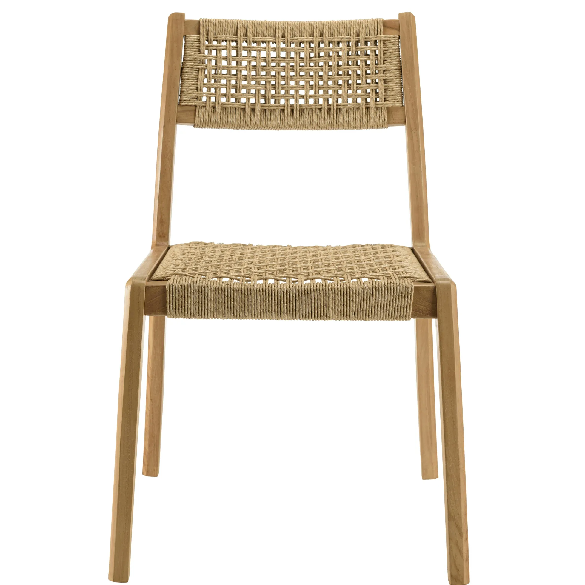 Chaise de jardin en teck tressage beige (lot de 2) SUMMER