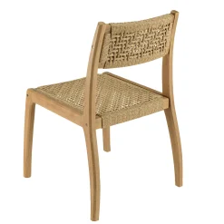 Chaise de jardin en teck tressage beige (lot de 2) SUMMER