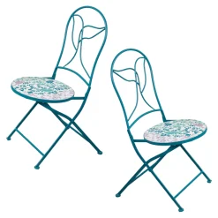 Chaise de jardin motif oiseau (lot de 2) GRENADE