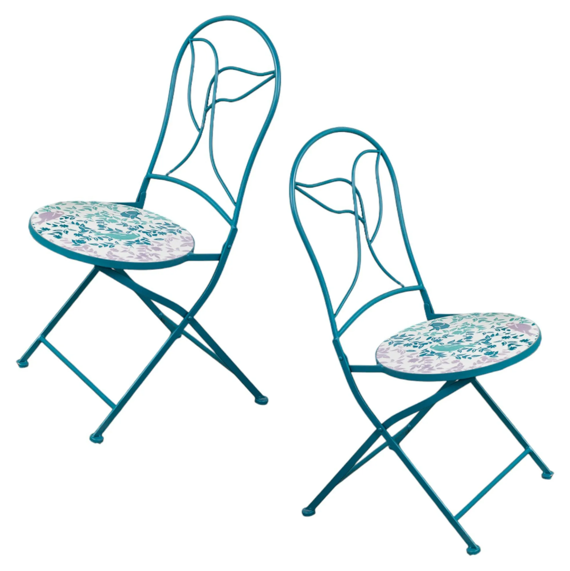 Chaise de jardin motif oiseau (lot de 2) GRENADE