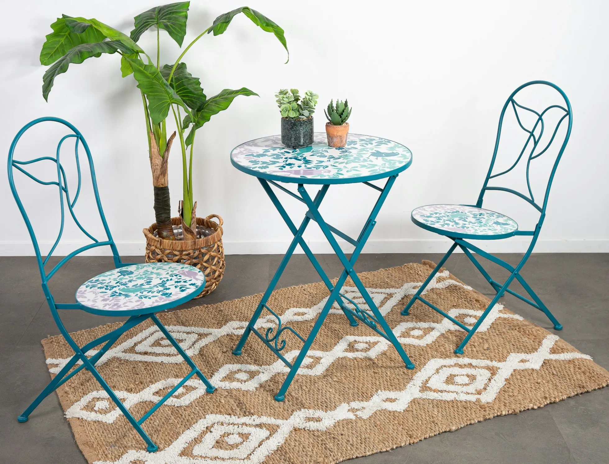 Chaise de jardin motif oiseau (lot de 2) GRENADE