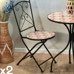 Chaise de jardin motif 70s (lot de 2) GRENADE
