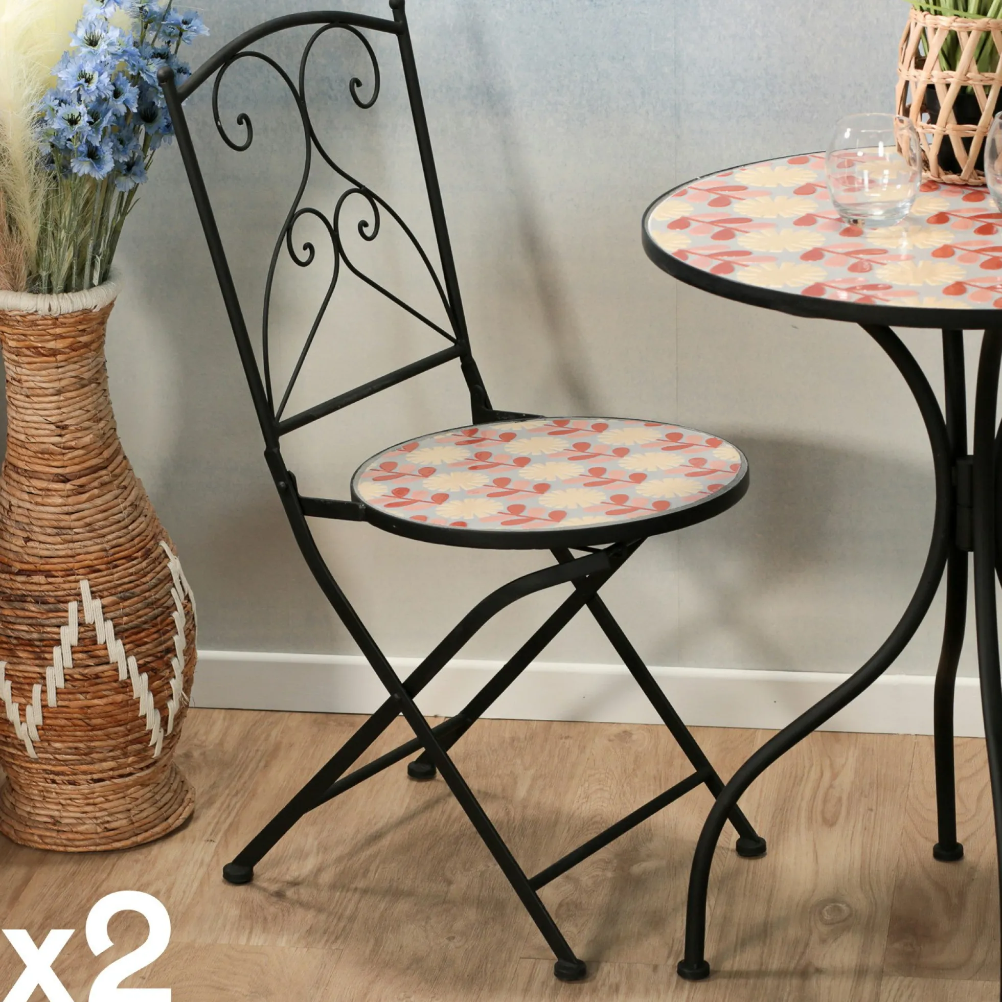 Chaise de jardin motif 70s (lot de 2) GRENADE