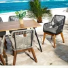 Chaise de jardin noire en corde tressée et pieds bois FSC® (lot de 2) GRENADE