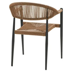 Chaise de jardin noire en résine tressée et aluminium (lot de 2) MENDOZA