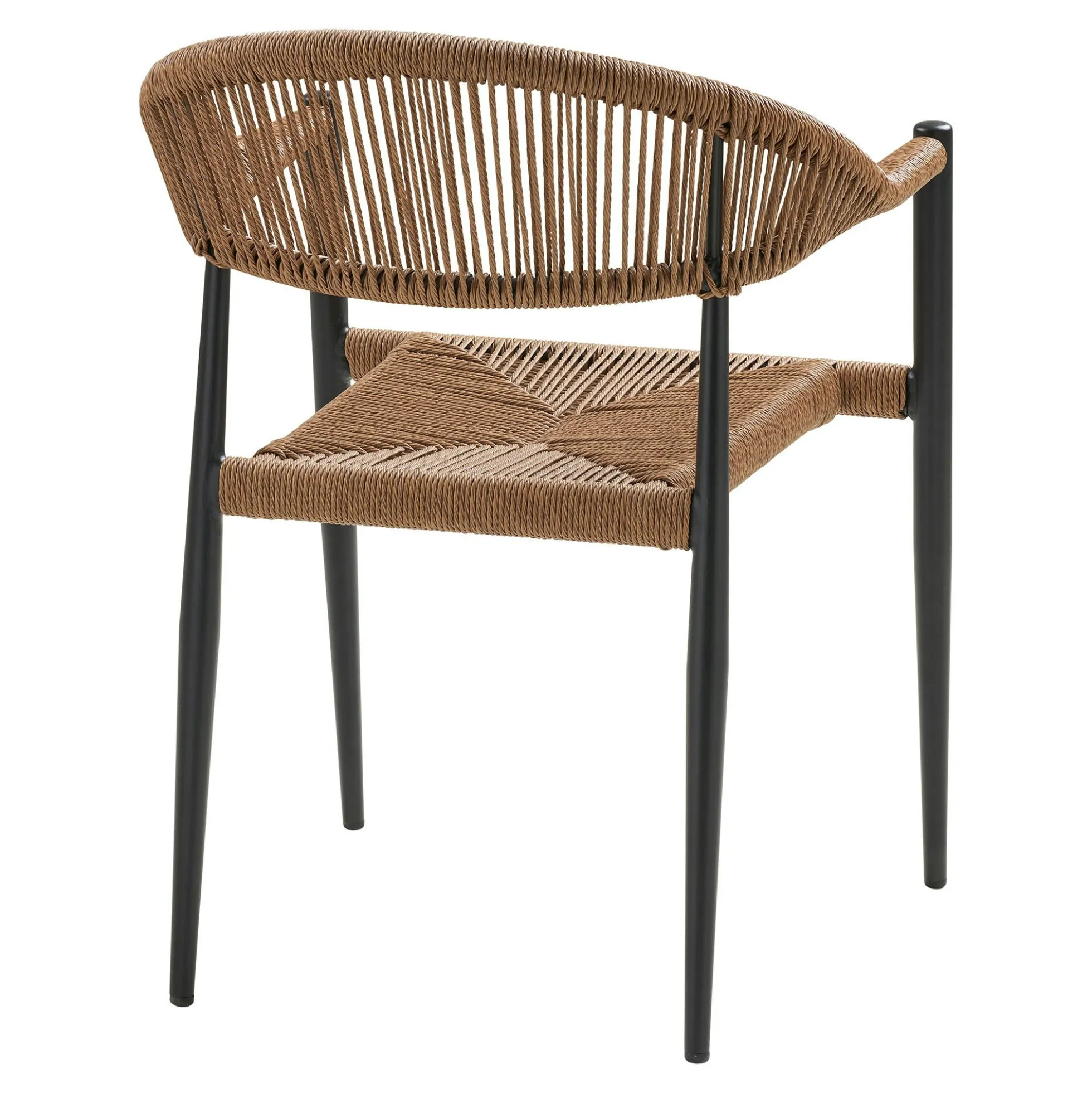 Chaise de jardin noire en résine tressée et aluminium (lot de 2) MENDOZA