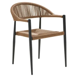 Chaise de jardin noire en résine tressée et aluminium (lot de 2) MENDOZA