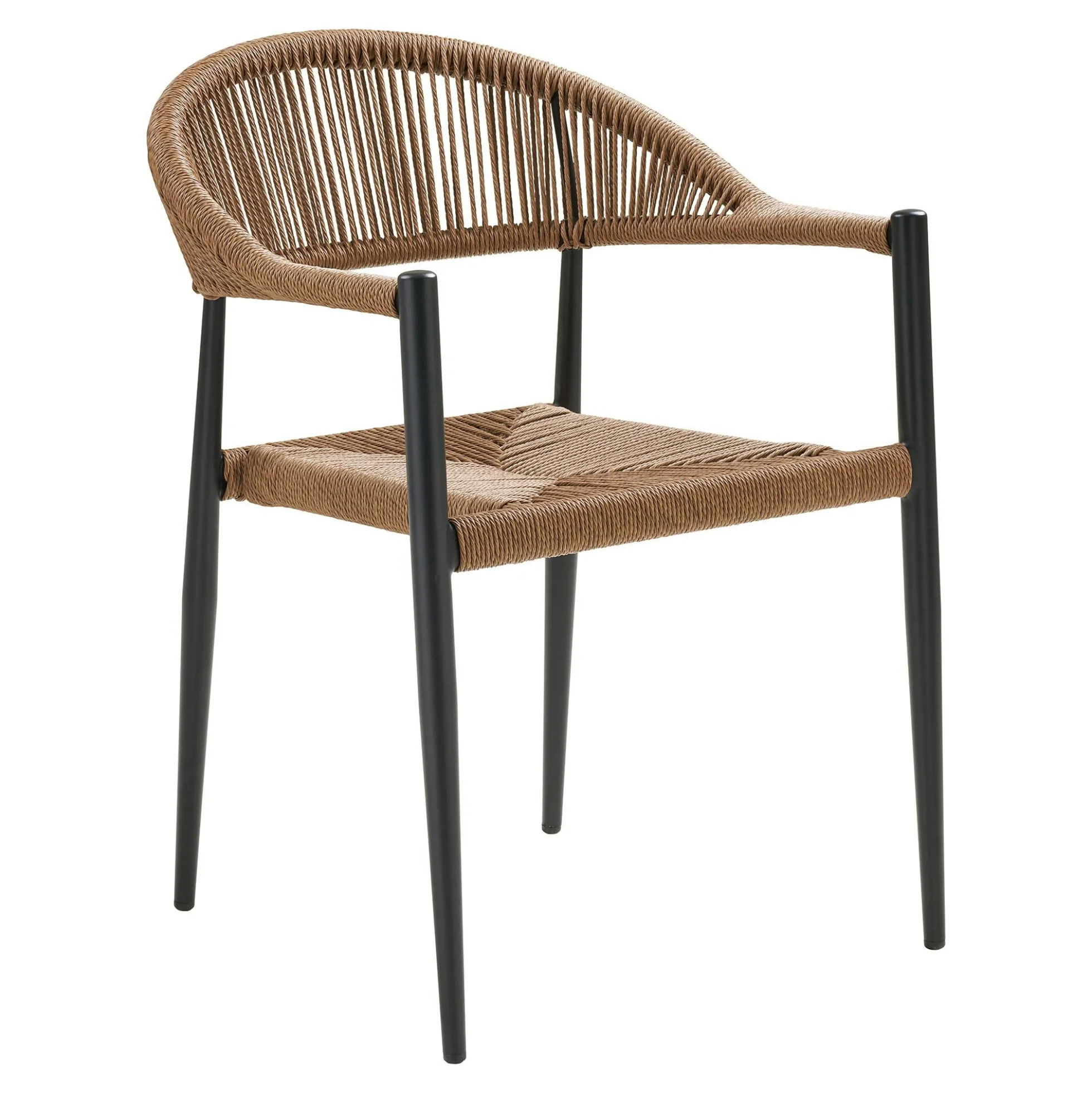 Chaise de jardin noire en résine tressée et aluminium (lot de 2) MENDOZA