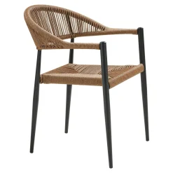 Chaise de jardin noire en résine tressée et aluminium (lot de 2) MENDOZA