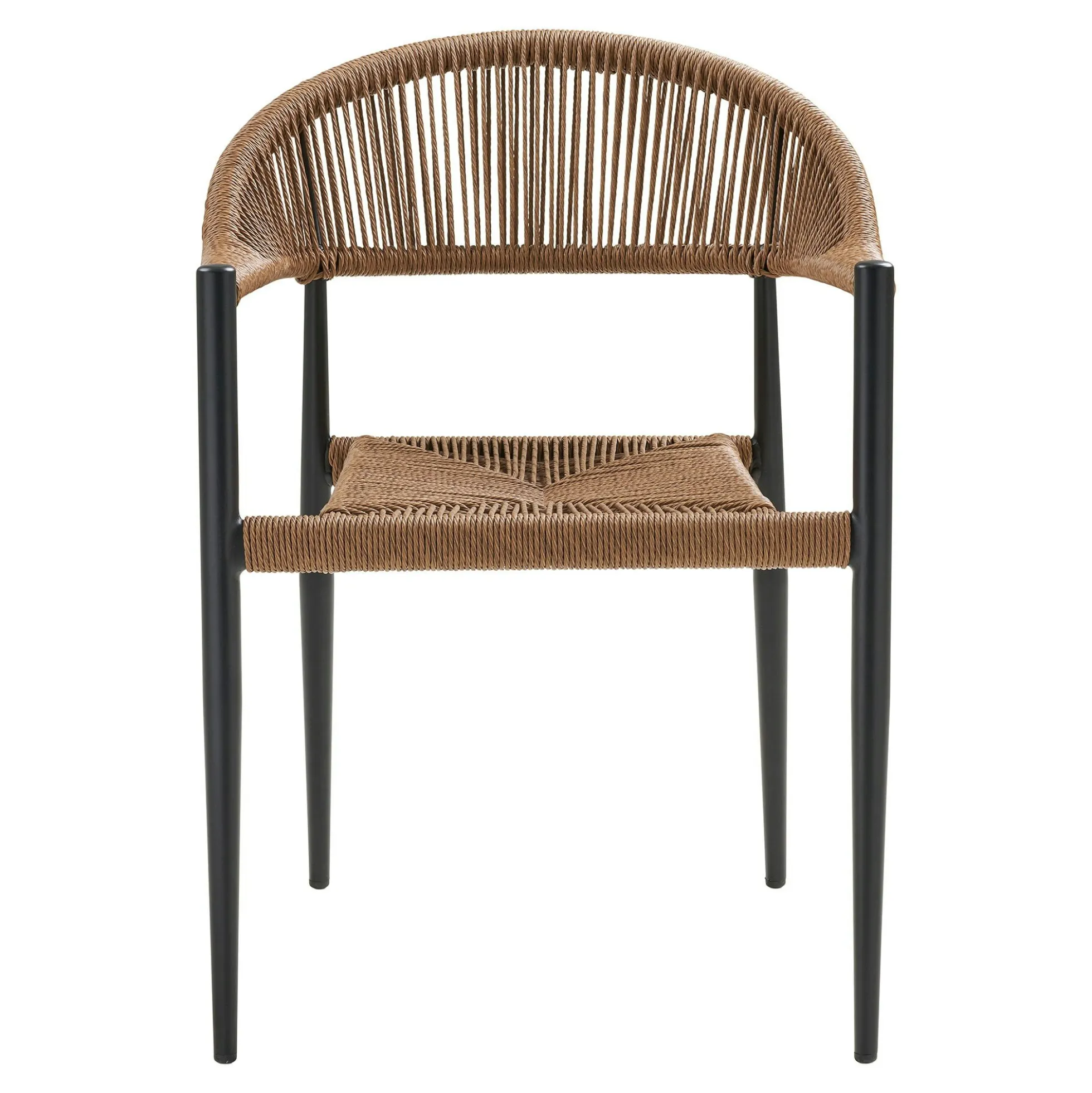 Chaise de jardin noire en résine tressée et aluminium (lot de 2) MENDOZA