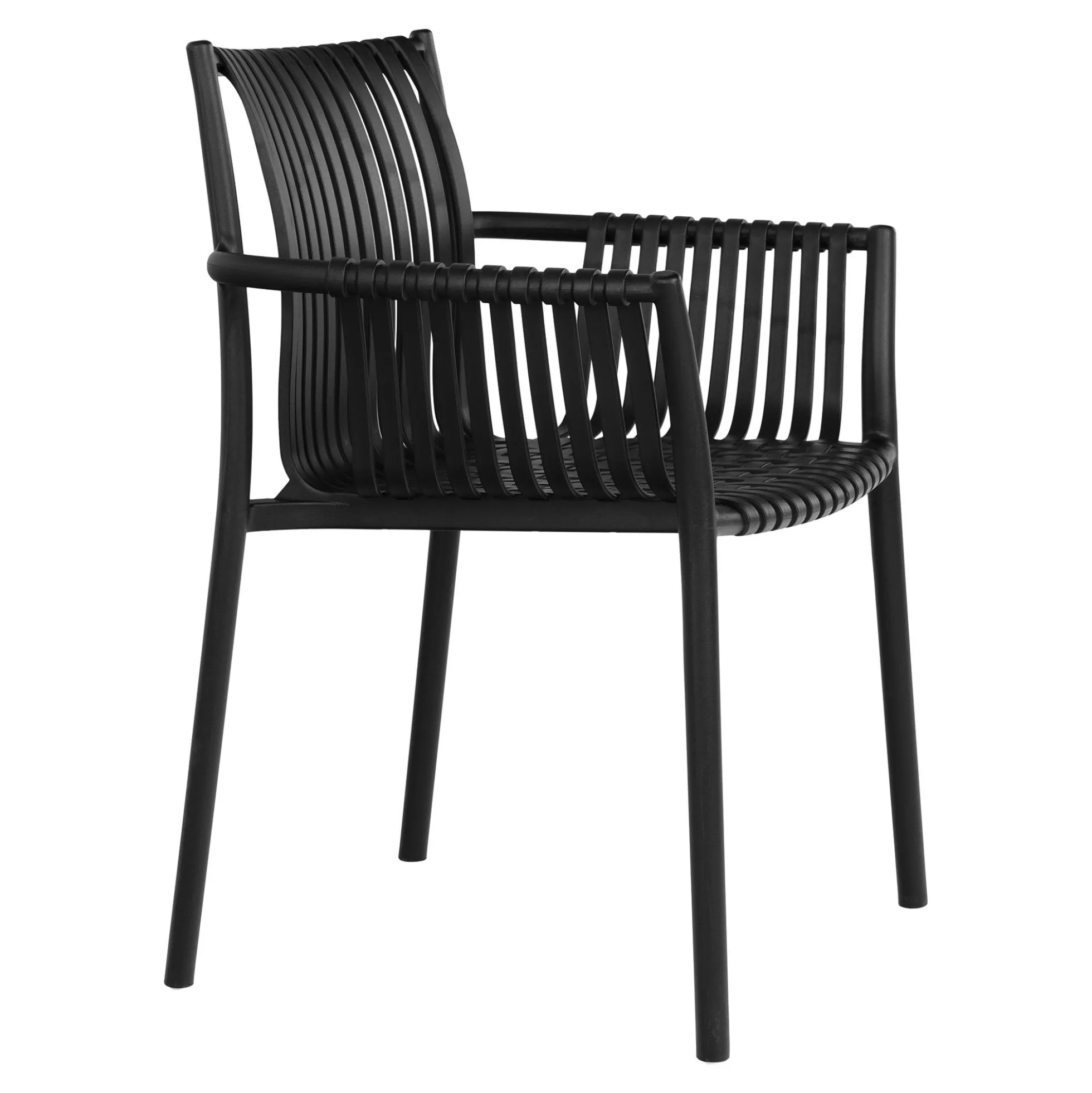 Chaise de jardin noire (lot de 4) MENDOZA