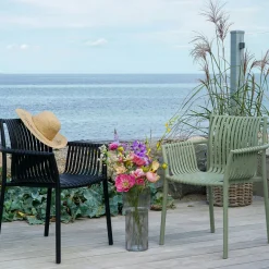 Chaise de jardin noire (lot de 4) MENDOZA