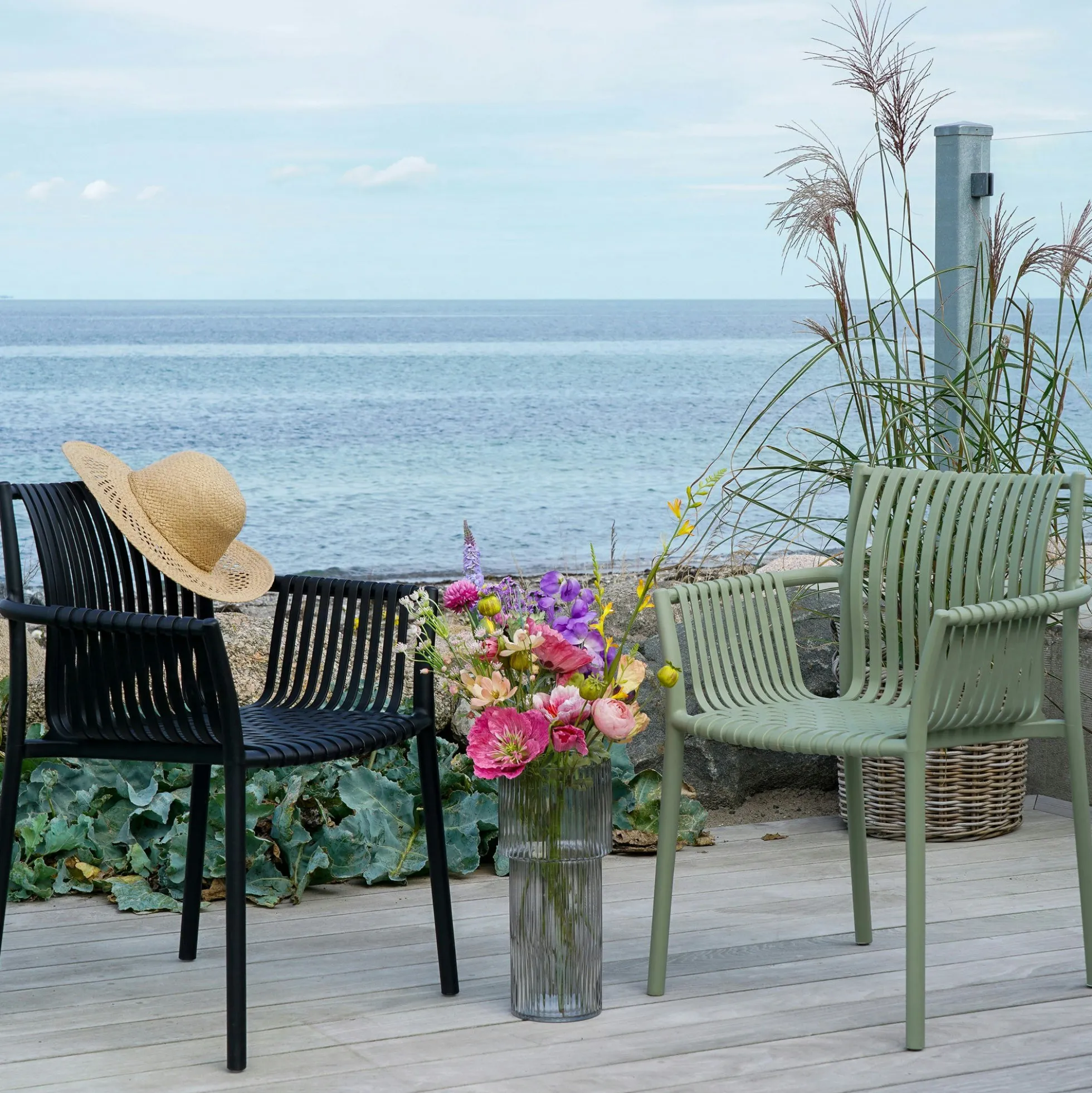 Chaise de jardin noire (lot de 4) MENDOZA
