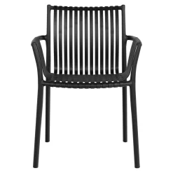 Chaise de jardin noire (lot de 4) MENDOZA