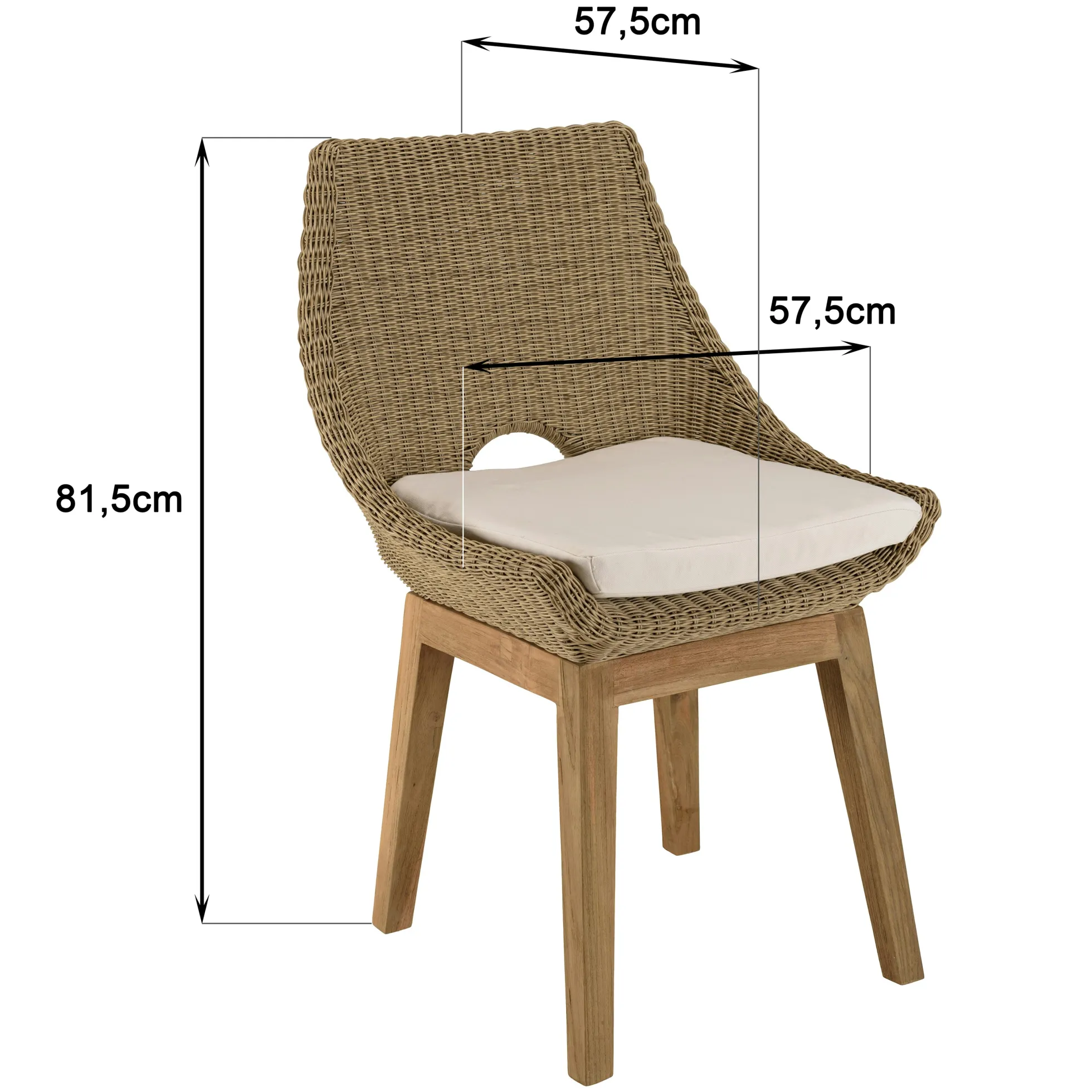 Chaise de jardin résine tressée beige (lot de 2) MANY