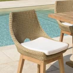 Chaise de jardin résine tressée beige (lot de 2) MANY
