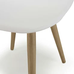 Chaise de jardin style scandinave assise blanche pieds couleur naturelle (lot de 2) GIJON