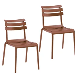 Chaise de jardin terracotta en plastique (lot de 2) LUGANO
