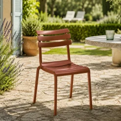Chaise de jardin terracotta en plastique (lot de 2) LUGANO