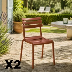 Chaise de jardin terracotta en plastique (lot de 2) LUGANO